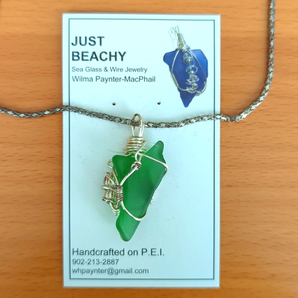 Just Beachy - Green Sea Glass Pendant from P.E.I